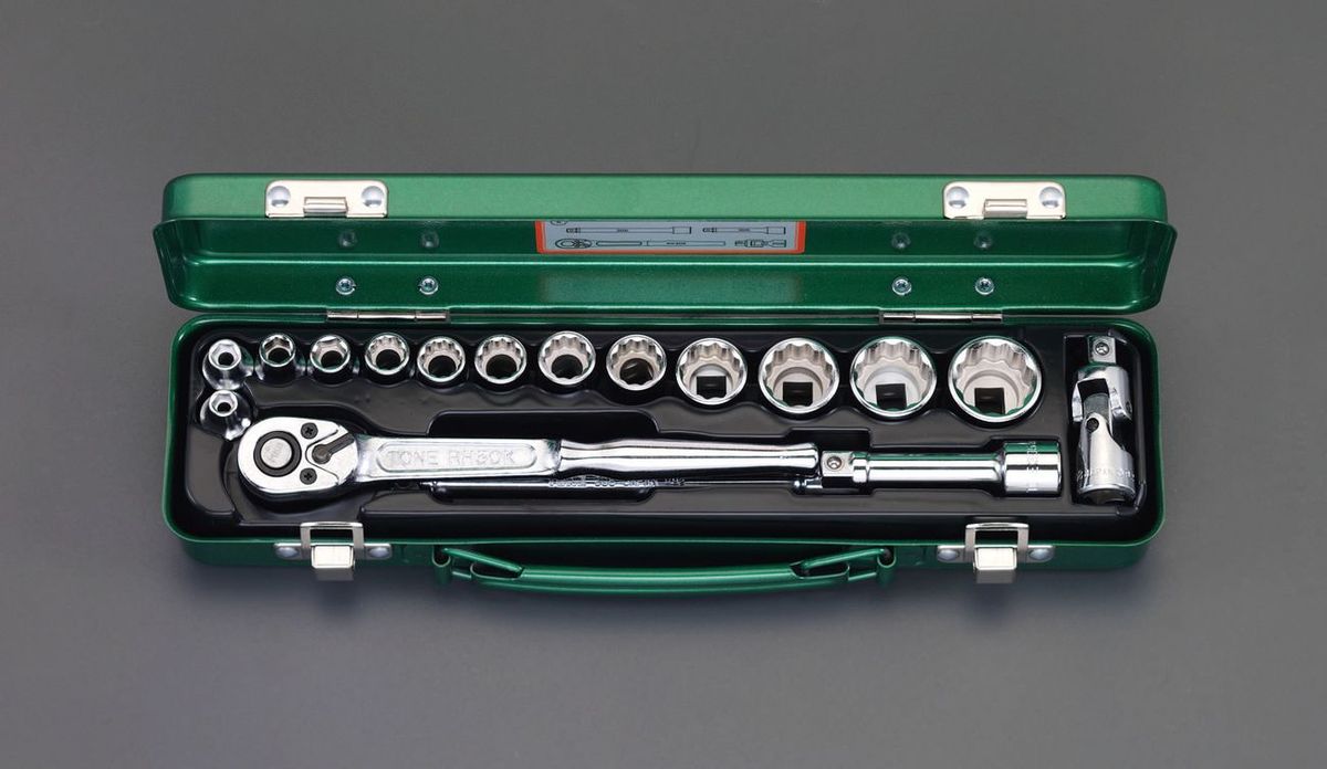 【メーカー在庫あり】 エスコ ESCO 3/8"sq ソケットレンチセット 000012098405 HD店｜ヒロチー商事 ハーレー 店