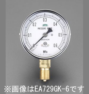 【メーカー在庫あり】 エスコ ESCO 75mm/0-0.6MPa 圧力計(耐脈動圧形) 000012080136 HD店