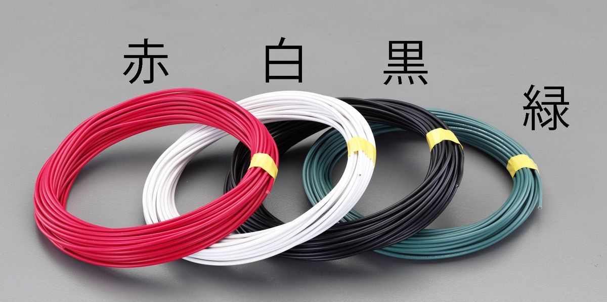 【メーカー在庫あり】 エスコ ESCO 2.0mmx100m IV電線 単線/黒 000012256651 HD店|ヒロチー商事 ハーレー 店