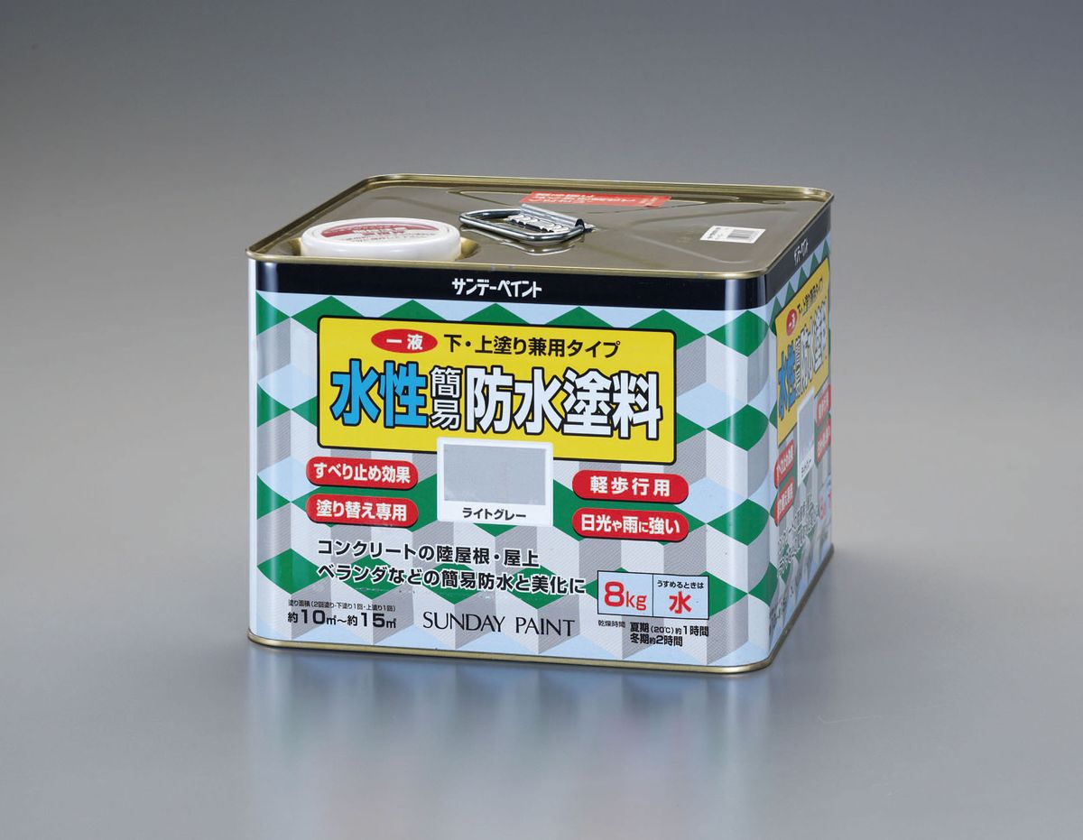 【メーカー在庫あり】 エスコ ESCO 8kg 水性 1液型簡易防水塗料 ライトグレー 000012231247 HD店|ヒロチー商事 ハーレー 店