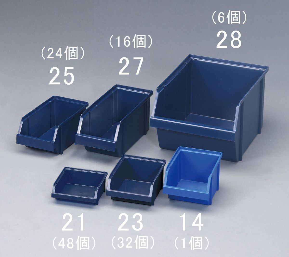【メーカー在庫あり】 エスコ ESCO 125x133x 50mm パーツトレー(重ね置型 青/48個) 000012261658 HD店