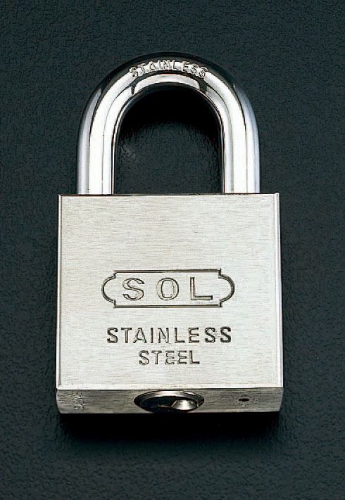 【メーカー在庫あり】 エスコ ESCO 50mm シリンダー南京錠 同一キー/ステンレス製 000012203034 HD店