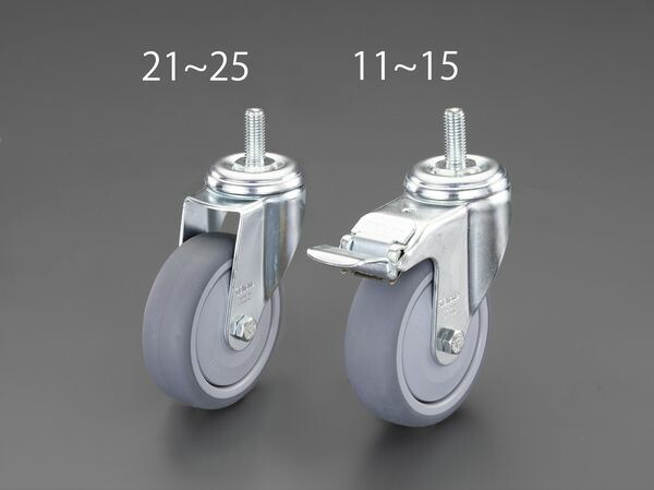 【メーカー在庫あり】 エスコ ESCO 125mm/M12 キャスター(自在金具・ねじ式) EA986GQ-24 HD店