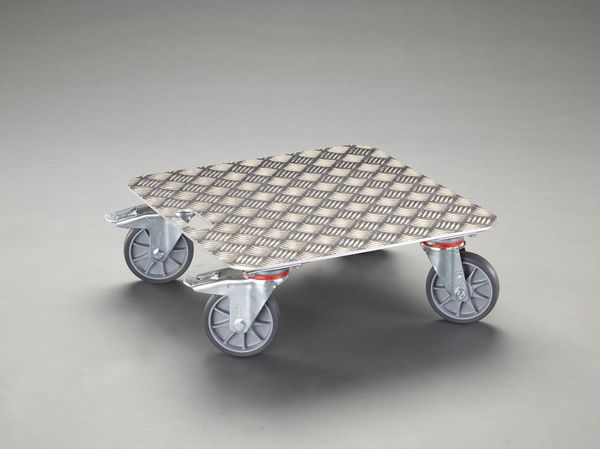 【メーカー在庫あり】 EA520AD-14 エスコ ESCO 500x500mm/250kg ドーリー(ブレーキ付/アルミ製)