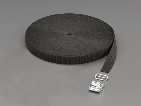 【メーカー在庫あり】 EA628PT-625 エスコ ESCO 25x1.2mmx50m 平織バンド･バックルセット(黒)