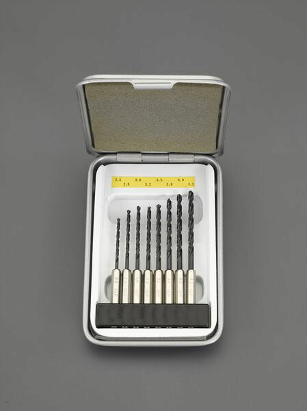 【メーカー在庫あり】 EA824BH-100 エスコ ESCO 2.5-4.2mm/8本組 六角軸ドリル(HSS)