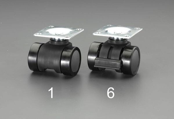 【メーカー在庫あり】 EA986TJ-6 エスコ ESCO 66mm キャスター(ツインホイール･ブレーキ付)