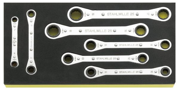 【メーカー在庫あり】 エスコ ESCO 7本組 ラチェットメガネレンチ(メトリックサイズ) EA612TA-7 HD店