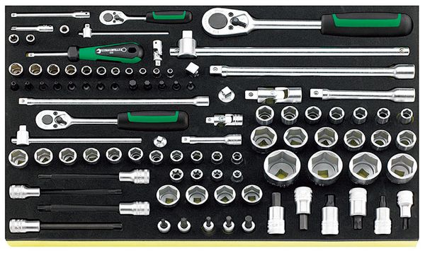 【メーカー在庫あり】 エスコ ESCO 1/4インチsq・3/8インチsq・1/2インチsq ソケットレンチセット EA612TF-4 HD店|ヒロチー商事 ハーレー 店