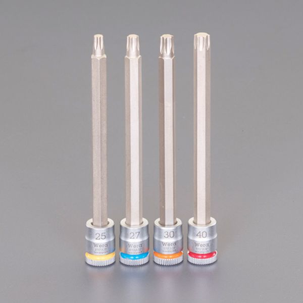 【製造業者棚卸し資産あり】 エスコ ESCO 1/4inDR Torxロングビットソケット(ホールド付/4個組) 000012333434 固定ディスク店