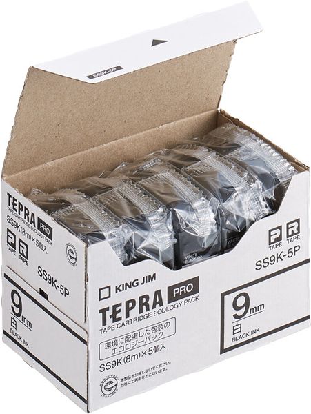 【メーカー在庫あり】 エスコ ESCO 9mm テープカセット(白/5個入り) 000012335666 HD店