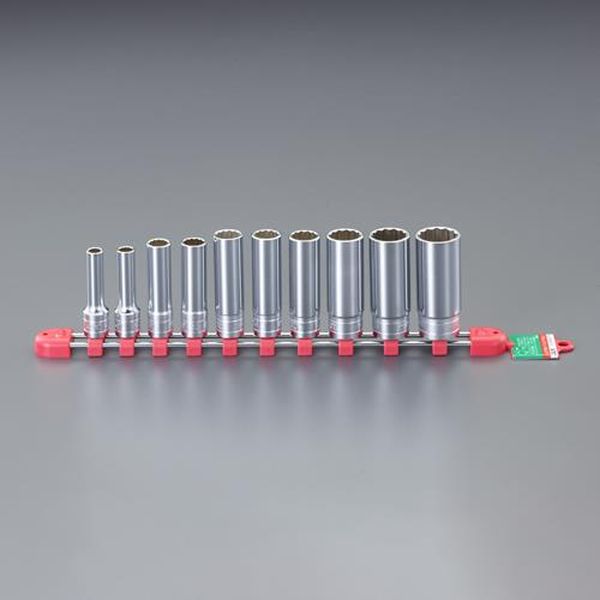 【メーカー在庫あり】 エスコ ESCO 3／8&rdquo;DR／ 7&minus;22mm［10個組］ディープソケットセット（12角 EA618PN-2 HD店｜ヒロチー商事 ハーレー 店