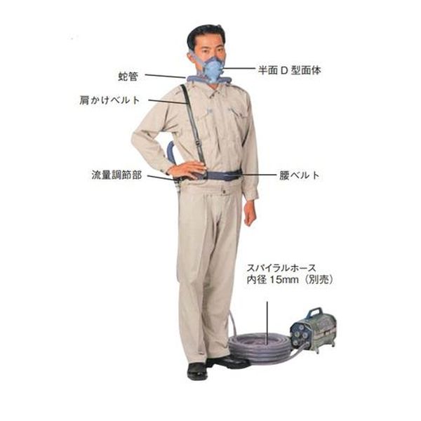 【メーカー在庫あり】 エスコ ESCO 送気マスク（電動送風機型／1本蛇管） EA800MT-1 HD店 27,805円