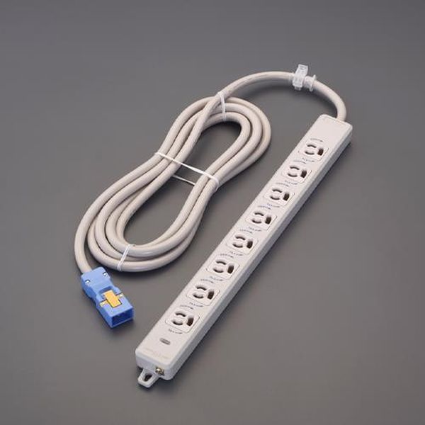 【メーカー在庫あり】 エスコ ESCO AC125V／15Ax 5m タップ（8口・ハーネスプラグ／抜け止 EA815GK-282 HD店｜ヒロチー商事 ハーレー 店
