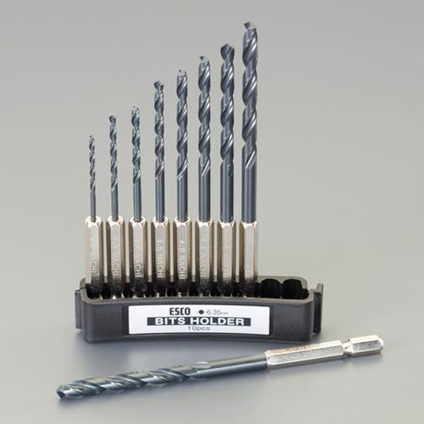【メーカー在庫あり】 エスコ ESCO 2.0－6.0mm 9本組 六角軸ドリル（HSS） EA824PG HD店