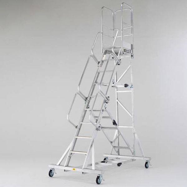 【メーカー在庫あり】 エスコ ESCO 3.56m/12段 作業台(手摺り付/折畳式) EA903BE-15A HD店
