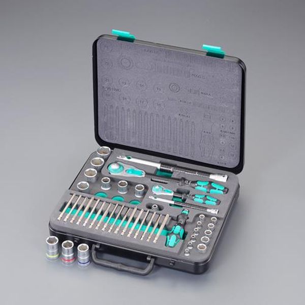 【製造会社店卸し資産あり】 エスコ ESCO 1/4in・1/2inDR/43点 ソケット鍵書き割り (ZYKLOP) EA617AH-215 固定ディスク店