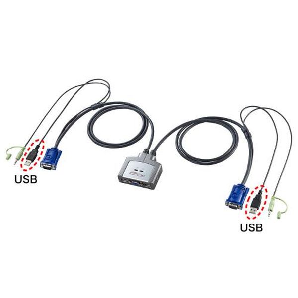 【メーカー在庫あり】 エスコ ESCO パソコン自動切替器 (アナログ・USB対応) EA764AE-82 HD店