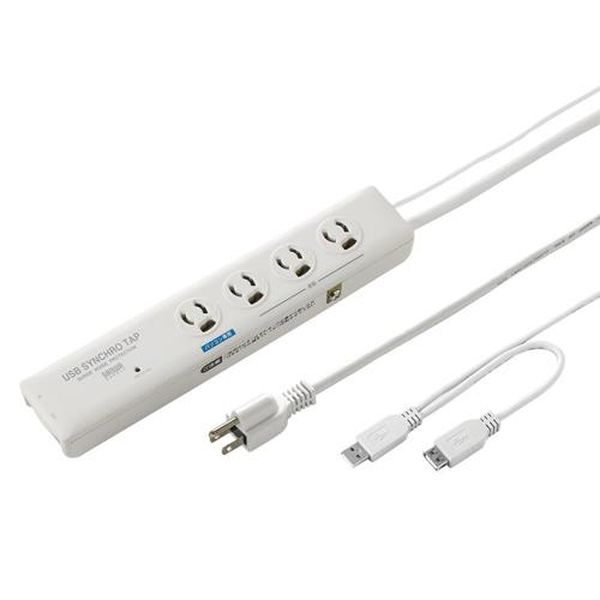 【メーカー在庫あり】 エスコ ESCO 125V/15Ax2m USB連動タップ (4口/TEL雷ガード) EA815GM-387 HD店