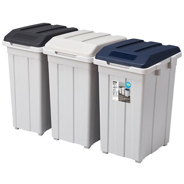 【メーカー在庫あり】 エスコ ESCO 33L/27L ダストボックス (黒・白・紺 3個組) EA995A-16A HD店