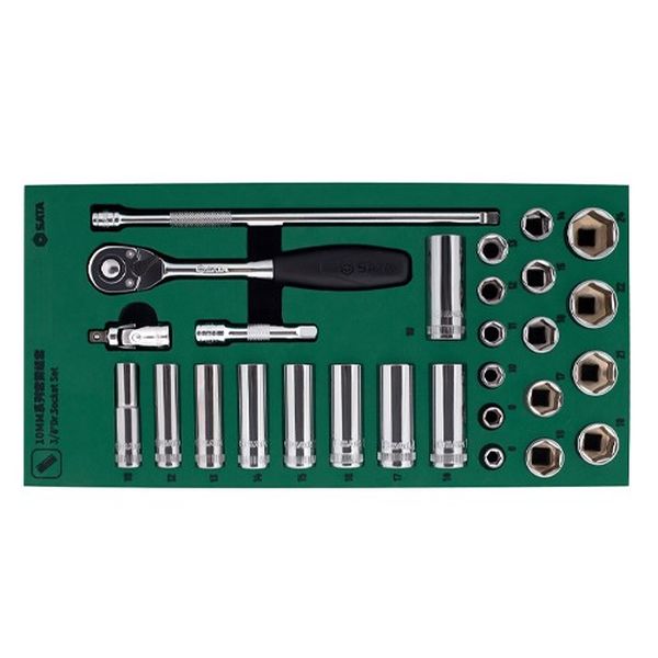 【メーカー在庫あり】 エスコ ESCO 3/8インチDR ソケットレンチセット(トレー入リ) EA687YA-3A HD店