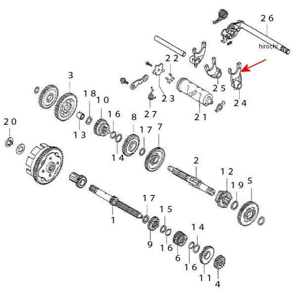 SP武川 L.ギヤシフトフォーク (6速) エイプ/ドリーム/モタード 00-02-0129 HD店