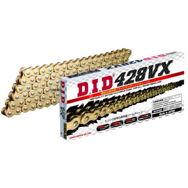 4525516378468 DID 大同工業 チェーン 428VX VXシリーズ Xリング ゴールド 70L カシメ 428VX-70L-GD-ZJ HD店