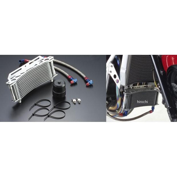 アクティブ ACTIVE ステーセット ラウンドオイルクーラーキット補修用 9インチ13段 08年以前 ZRX1200、ZRX1100 14057611 HD店