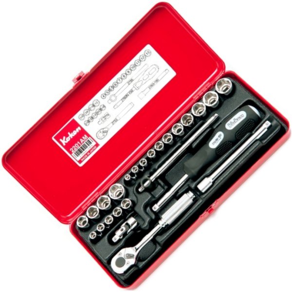 コーケン Ko-ken 1/4インチsq ソケットセット 25ヶ組 インチ+ ミリタイプ 2201AM HD店