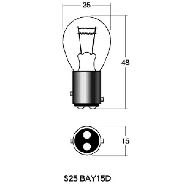 MH マツシマ ノーマルバルブ 12V23 8W ストップ テール球 (12V32 3CP対応) (レッド)1箱 (10個入り) B-3410RE HD店