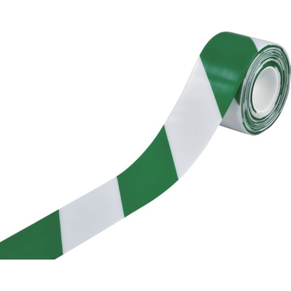 【メーカー在庫あり】 (株)日本緑十字社 緑十字 高耐久ラインテープ 白/緑 100mm幅×10m 両端テーパー構造 403089 HD店