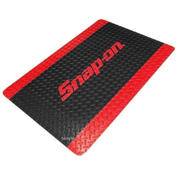 スナップオン Snap-on クッションタイプ フロアマット 36インチ x 60インチ ブラック と レッドボーダー/レッドロゴ JKAFM3660BR HD店