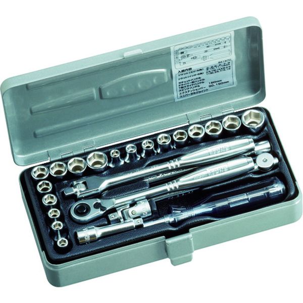 【メーカー在庫あり】 TONE(株) TONE ソケットレンチセット 6角タイプ 差込角6.35mm 25点セット S2187C HD店|ヒロチー商事 ハーレー 店