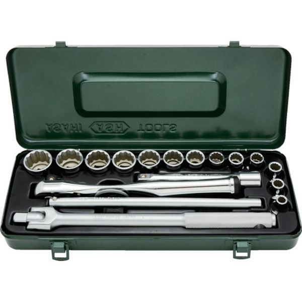 【メーカー在庫あり】 旭金属工業(株) ASH レボウェイブソケットレンチセット12.7□&times;18PCS VO4231 HD店｜ヒロチー商事 ハーレー 店