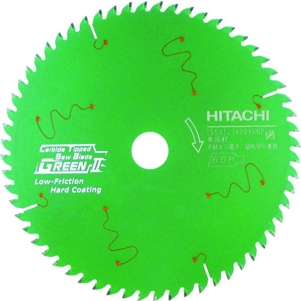 【メーカー在庫あり】 00333295 スーパーチップソー(集成材用)(グリーン2) 165mmX20 60枚刃 0033-3295 HD店