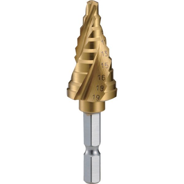【メーカー在庫あり】 3SNMS19G トラスコ中山(株) TRUSCO 六角軸ステップドリル 3枚刃チタンコーティング 5～19mm 3S-NMS-19G HD店