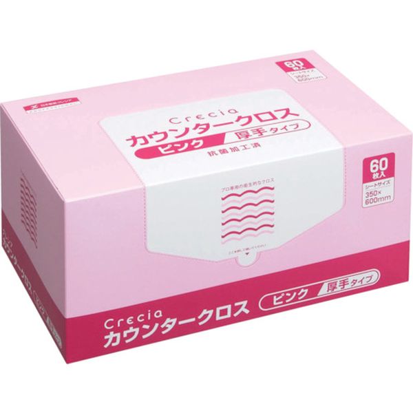【メーカー在庫あり】 日本製紙クレシア(株) クレシア カウンタークロス 厚手タイプ ピンク 65322 HD店|ヒロチー商事 ハーレー 店