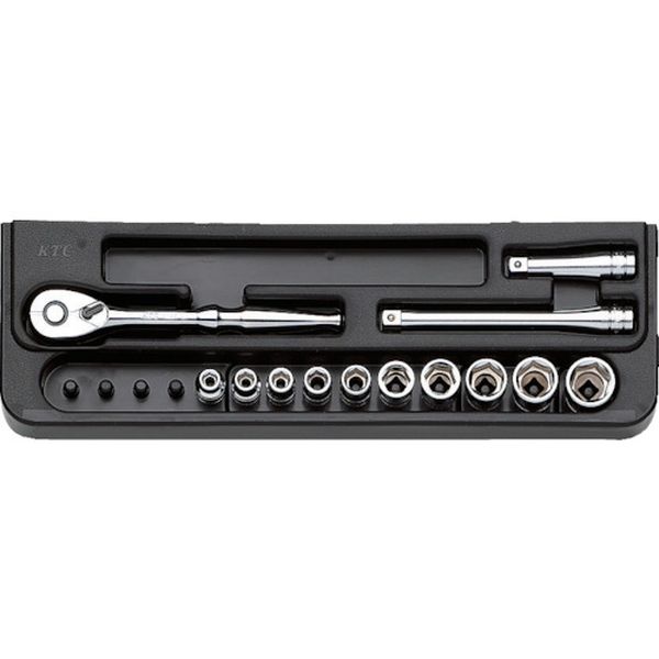 【メーカー在庫あり】 京都機械工具(株) KTC 6.3sq.ソケットレンチセット(13点) 差込角1/4インチ TB210B HD店|ヒロチー商事 ハーレー 店