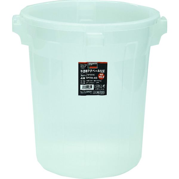 【メーカー在庫あり】 TPTM90 トラスコ中山(株) TRUSCO 半透明PPペール丸型90L TPTM-90 HD店
