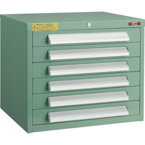 【メーカー在庫あり】 WLVR421 トラスコ中山(株) TRUSCO WLVR型キャビネット 500X412XH420 引出6段 緑 WLVR-421 HD店 58,240円
