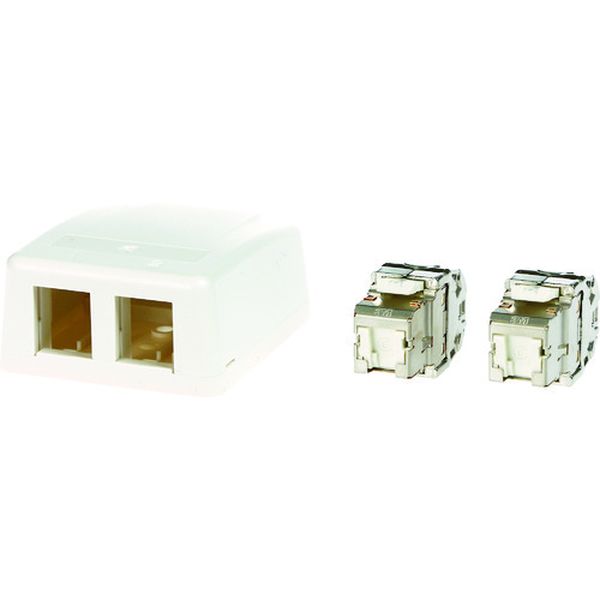 【メーカー在庫あり】 VOLSMB2S6A Cat6A RJ45ジャック＋露出型アウトレット(2ポート) VOL-SMB-2S6A HD店