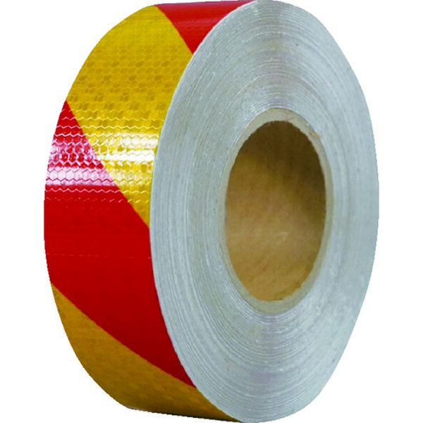 【メーカー在庫あり】 セーフラン安全用品(株) セーフラン 高輝度反射テープ 赤黄 幅50mm×50m 14360 HD店