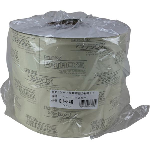 【メーカー在庫あり】 SHP4R (株)ユタカメイク ユタカメイク シート補修用強力粘着テープロール巻 シルバー 14cm×25m SH-P4R HD店
