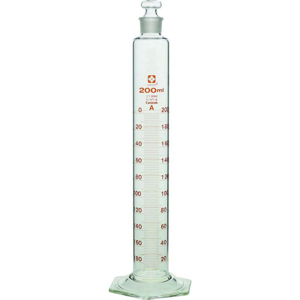 【メーカー在庫あり】 026580200 柴田科学(株) SIBATA 有栓メスシリンダー カスタムA 200mL 026580-200 HD店