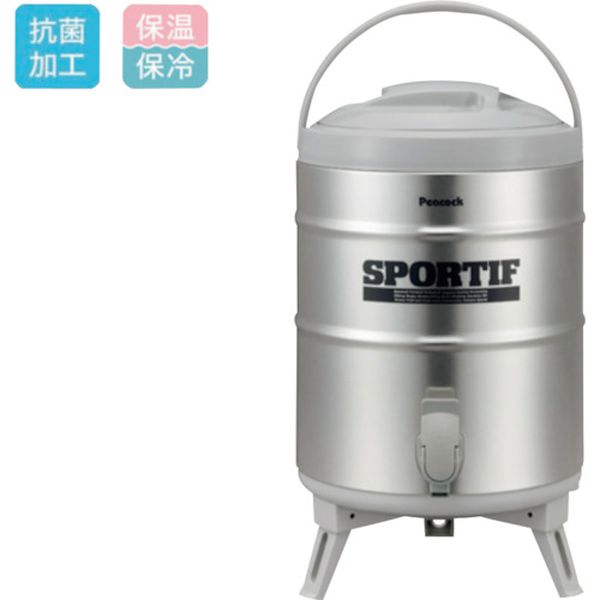 【メーカー在庫あり】 INS100K ピーコック魔法瓶工業(株) ピーコック魔法瓶 ステンレスキーパー広口タイプ 9.5L シルバー INS-100K HD店