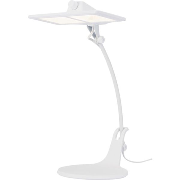 【メーカー在庫あり】 LEX3141WH スワン電器(株) EXARMOLED OLEDデスクライト 家庭用2灯タイプ 電球色 白 LEX-3141WH HD店