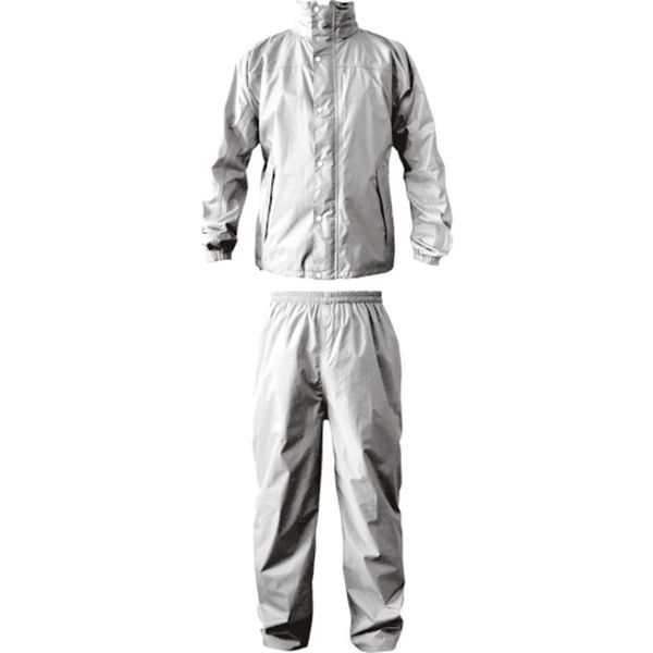 【メーカー在庫あり】 7740714L (株)カジメイク カジメイク ブリザテックレインスーツ シルバー 4L 7740-71-4L HD店
