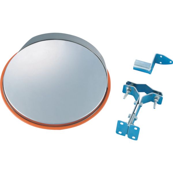 【メーカー在庫あり】 小型カーブミラー(ステンレスタイプ) 壁丸SS30 325mmΦ オレンジ 取付金具付 276090 HD店