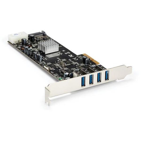 【製造業者店卸し資産あり】 USB増設歌留多/PCIe 2.0 - 4x USB-A/5Gbps/SATA・LP4ワット数 PEXUSB3S44V 固定ディスク店