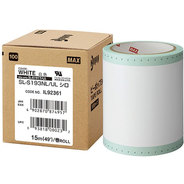 【メーカー在庫あり】 SLS193NLUL ビーポップ UL対応シート 100mm幅シート シロ (15m×1巻入) SL-S193NL/UL HD店